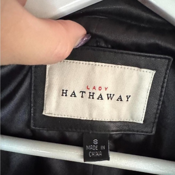 Vintage Lady Hathaway Genuine Leather Blazer Jacket - Picture 2 of 8